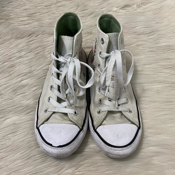 Converse White Strawberry Embroidered Berries and Bees High Top Sneakers - Picture 3 of 16